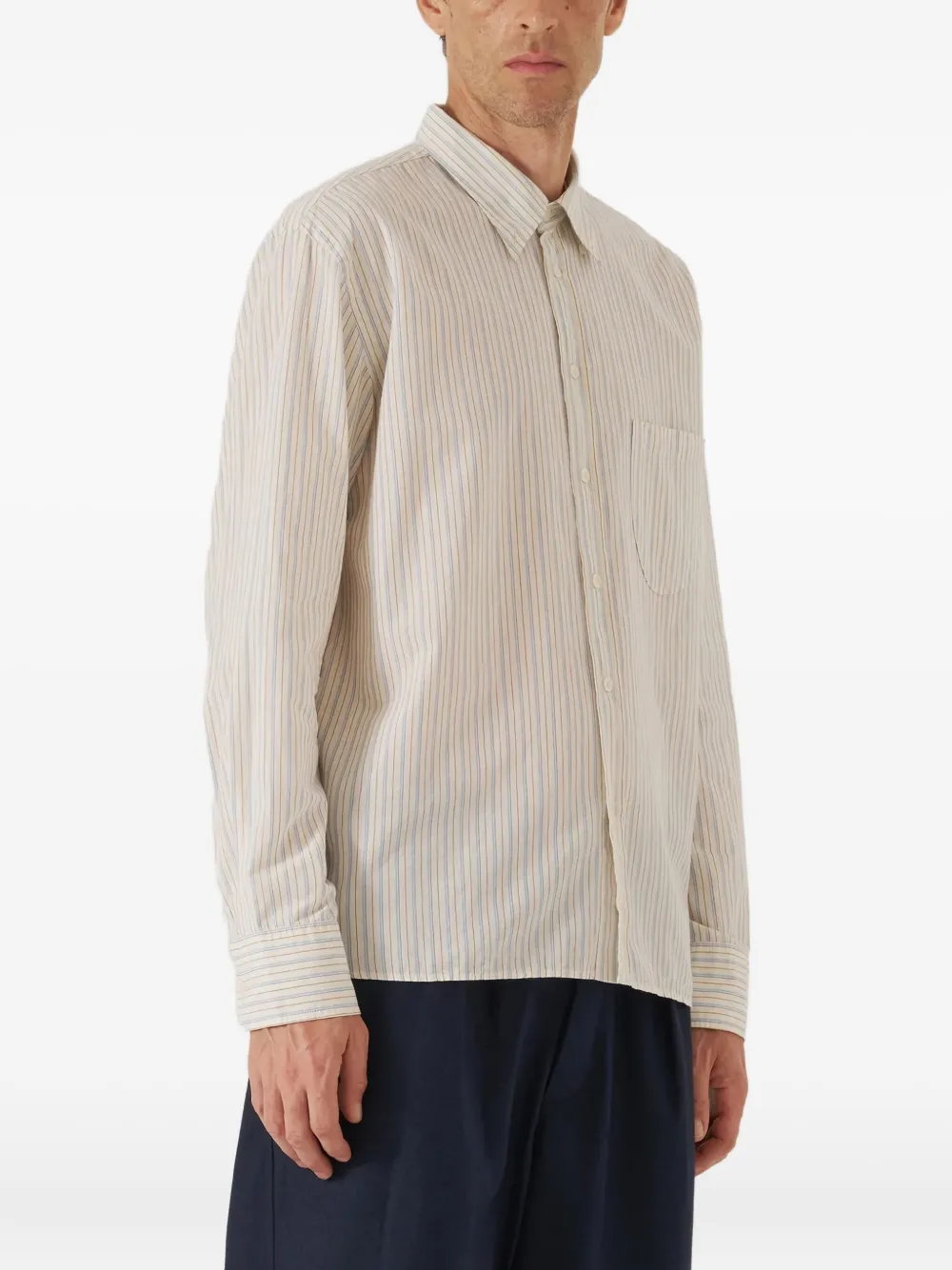 Universal Works striped pocket shirt - Beige