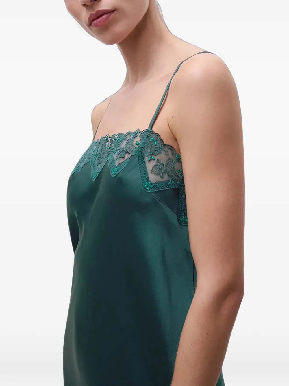 Chantelle Nachthemd met kanten afwerking Groen