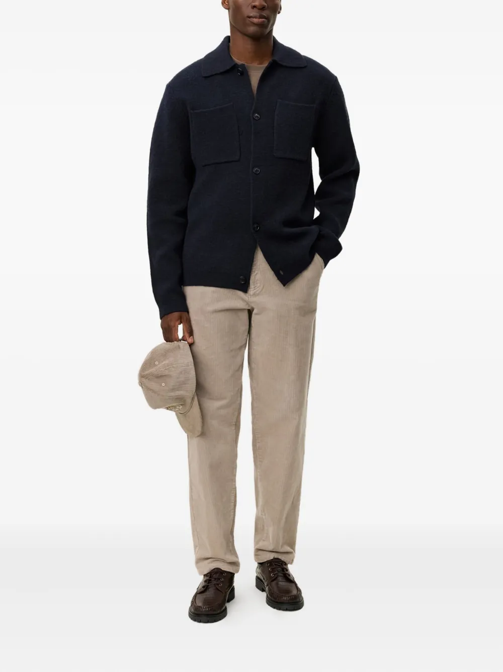 Les Deux Milano Pocket Knit Overshirt In Blue