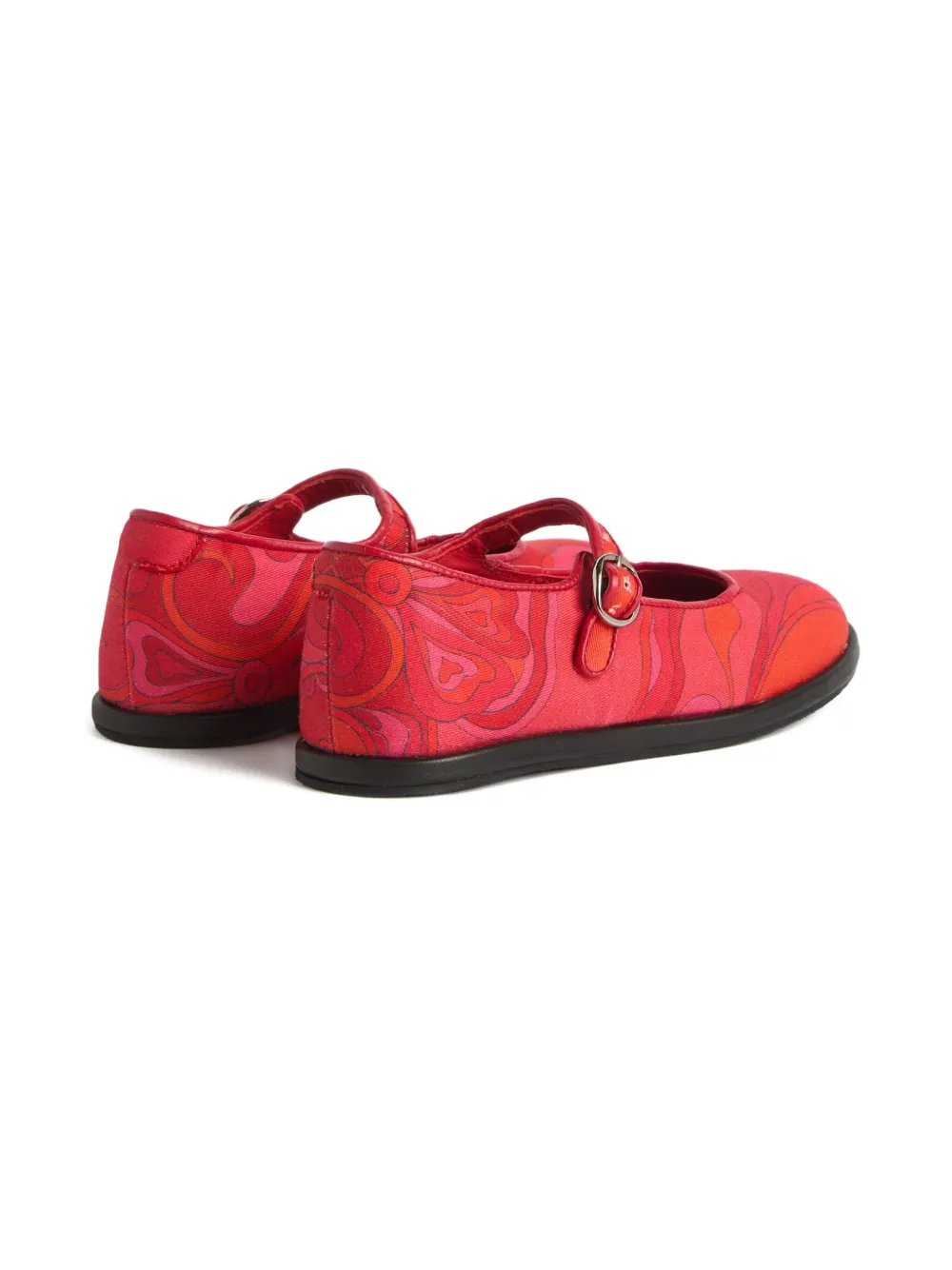 Pucci Junior Orchidee-print Ballet Flats In Red