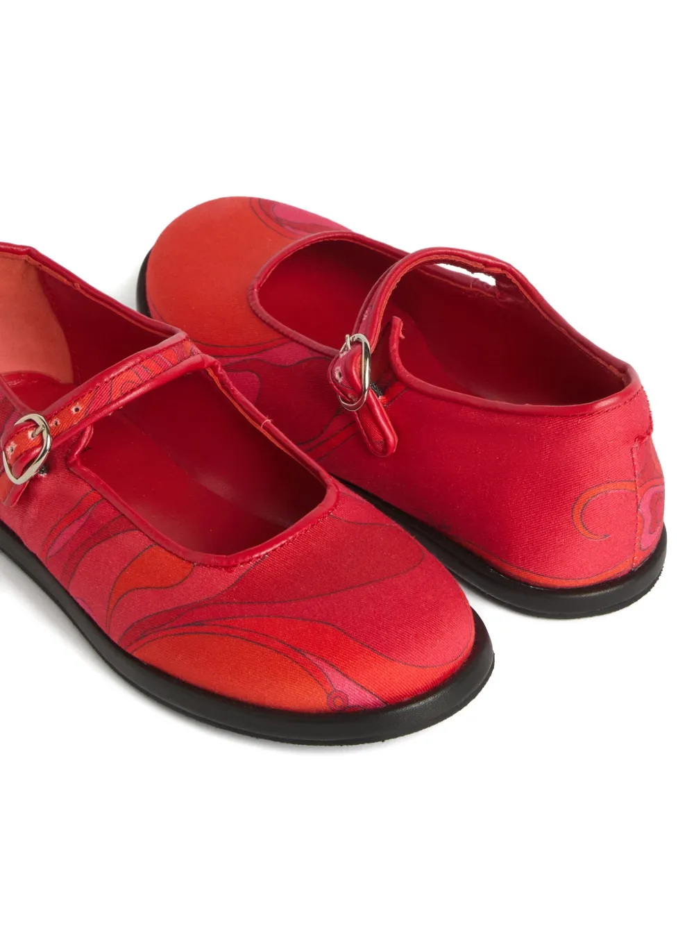 Pucci Junior Orchidee-print Ballet Flats In Red