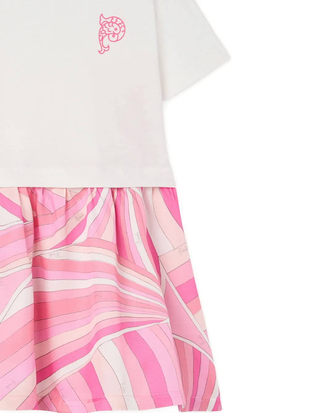 PUCCI Junior Jurk met Marmo print Wit