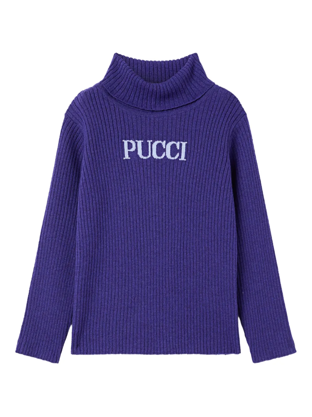 Pucci Junior Logo-detail Turtleneck Sweater In Purple