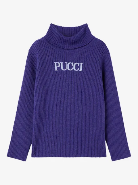PUCCI Junior suéter con cuello de tortuga