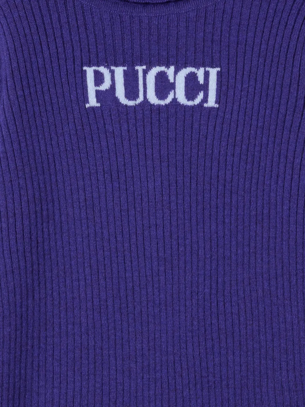 Pucci Junior Logo-detail Turtleneck Sweater In Purple
