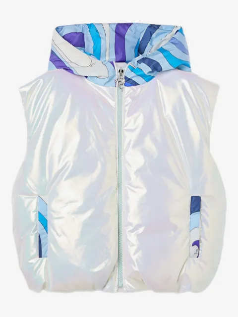 PUCCI Junior chaleco acolchado con efecto holográfico