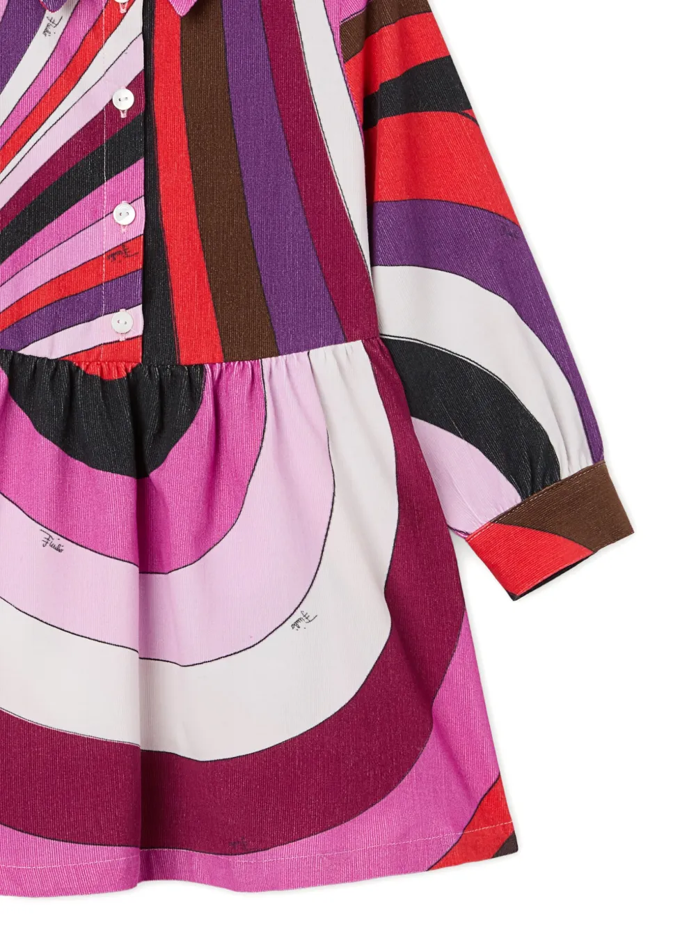 Pucci Junior Abstract-print Collared Dress In Red