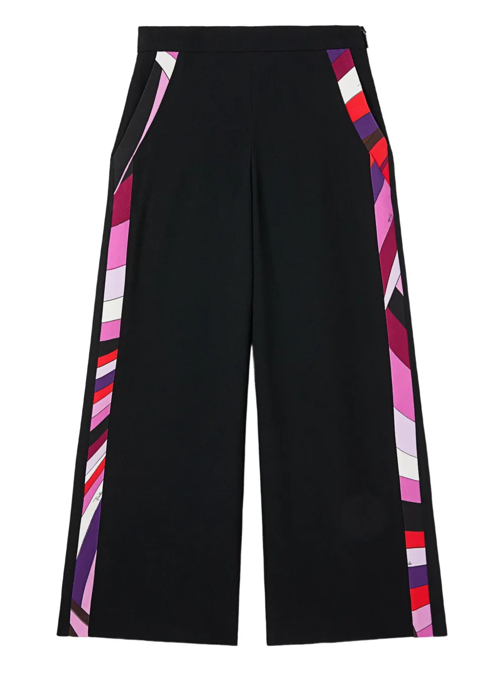 Pucci Junior Printed Stripes Trousers In Black