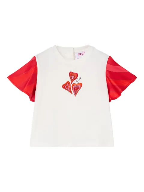 PUCCI Junior heart-embroidered T-shirt