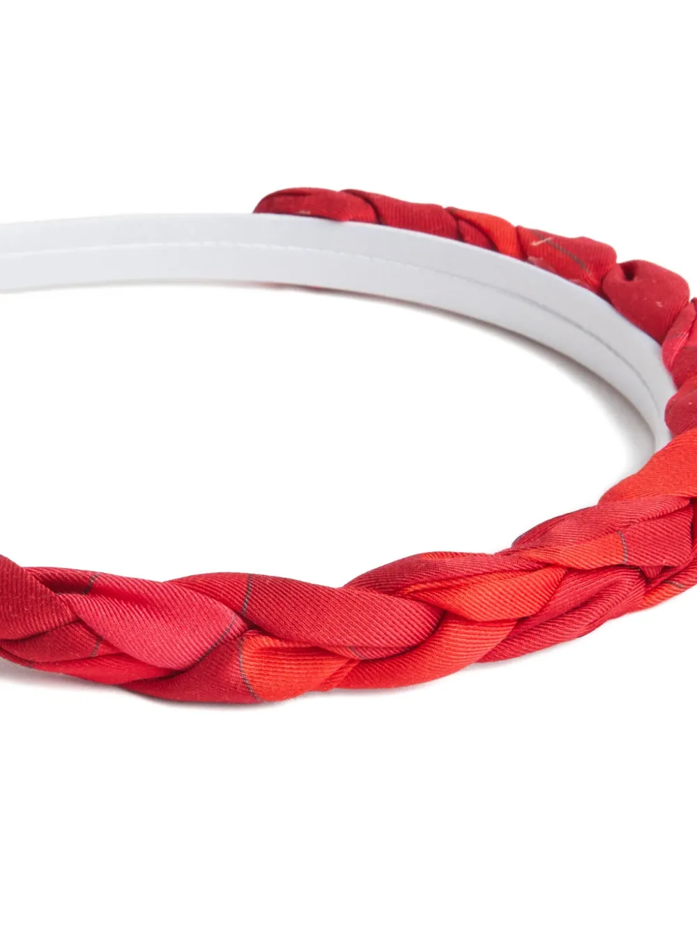 PUCCI Junior Gevlochten haarband met Marmo-print Rood