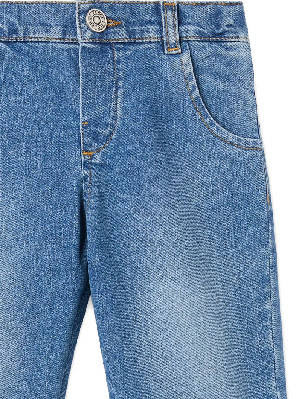 PUCCI Junior Jeans met bedrukte zakken Blauw