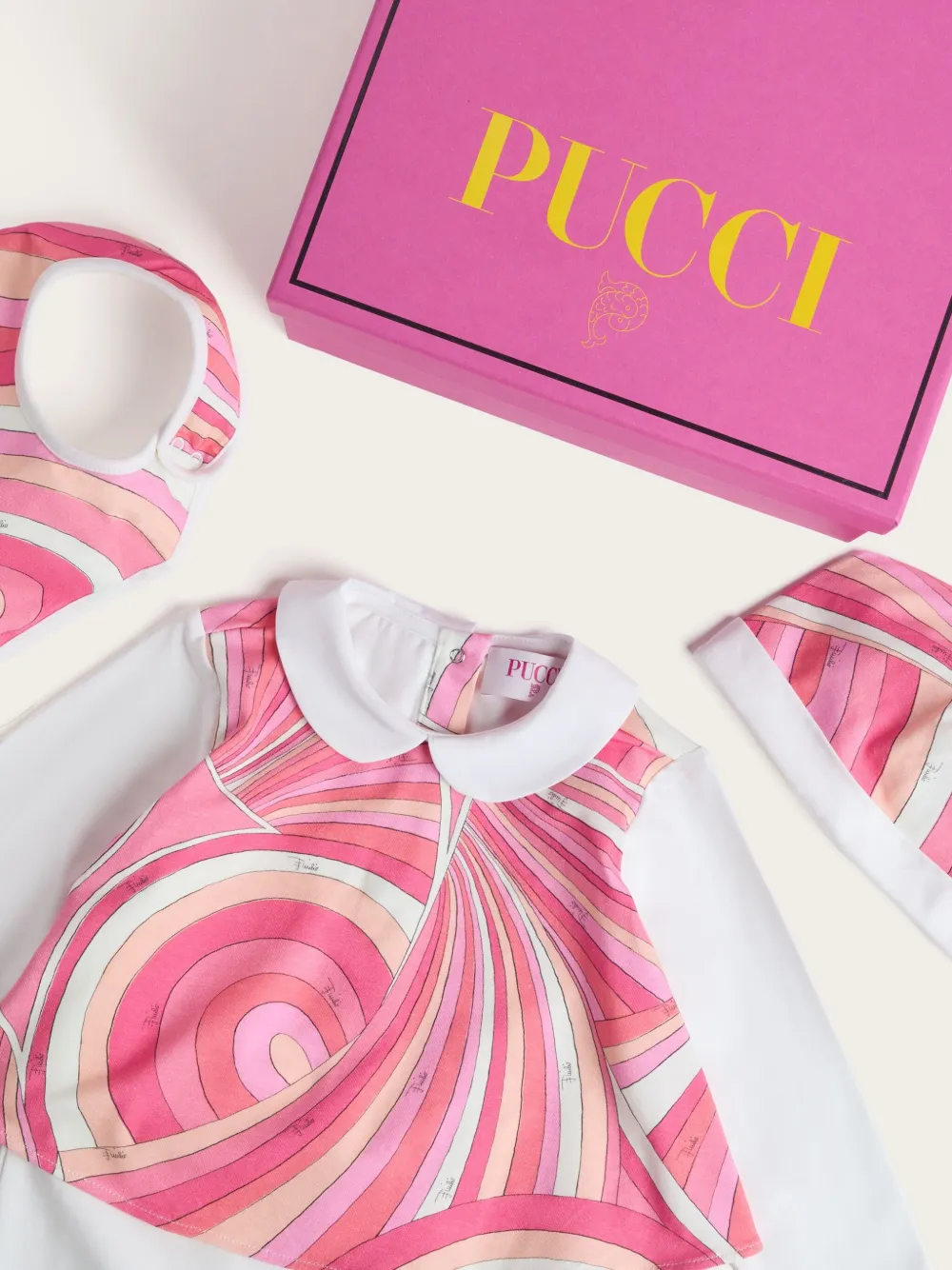PUCCI Junior Romperset met iride-print Wit