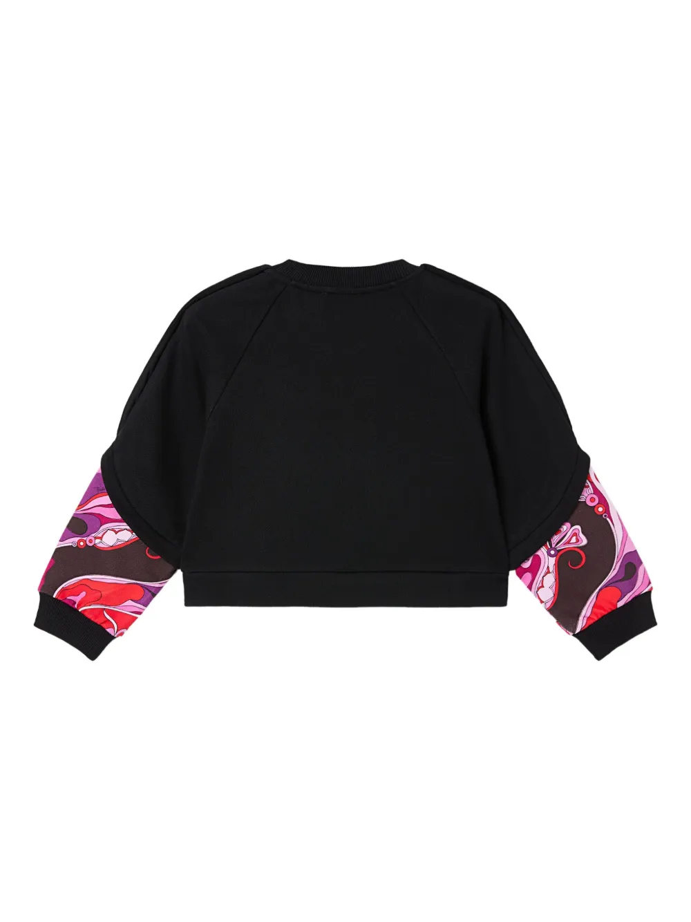 Pucci Junior Printed-sleeve Sweater In Black