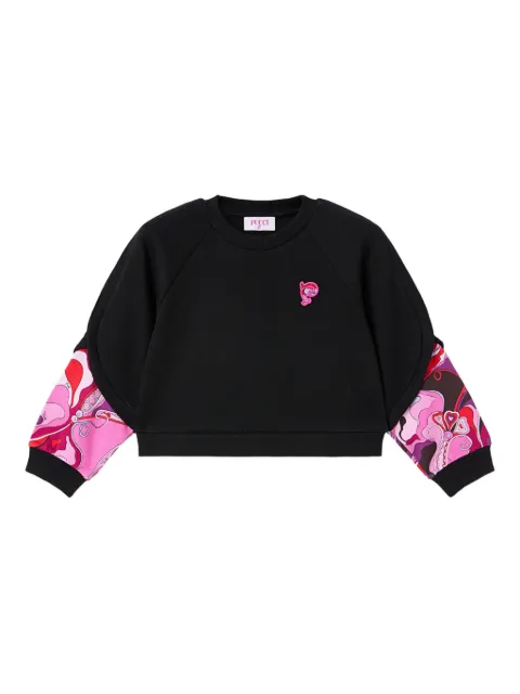 PUCCI Junior printed-sleeve sweater