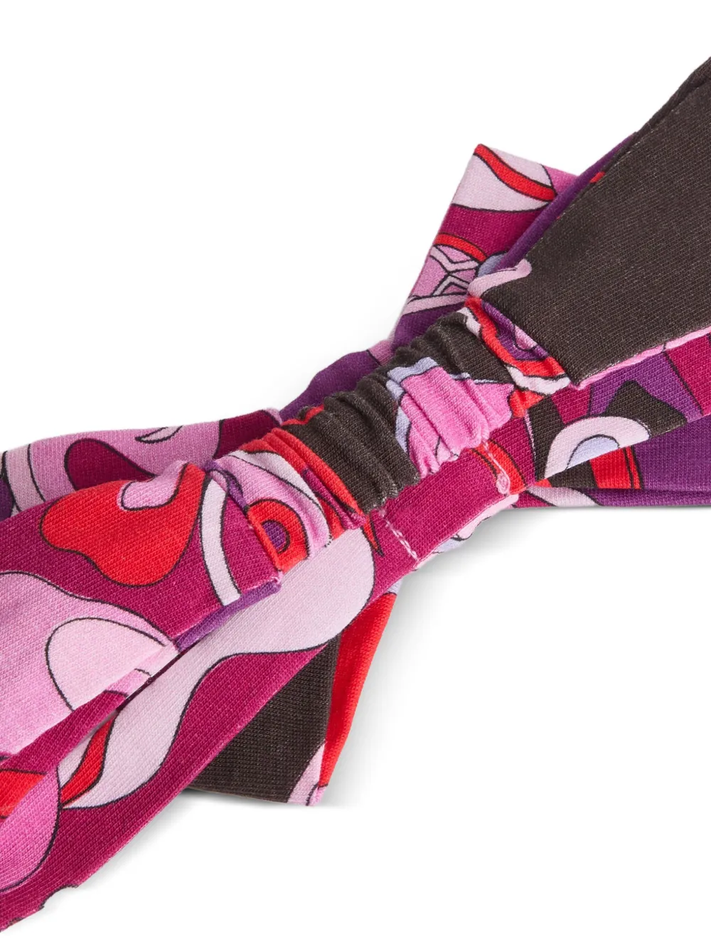 PUCCI Junior Haarband met strik en orchidee-print Roze