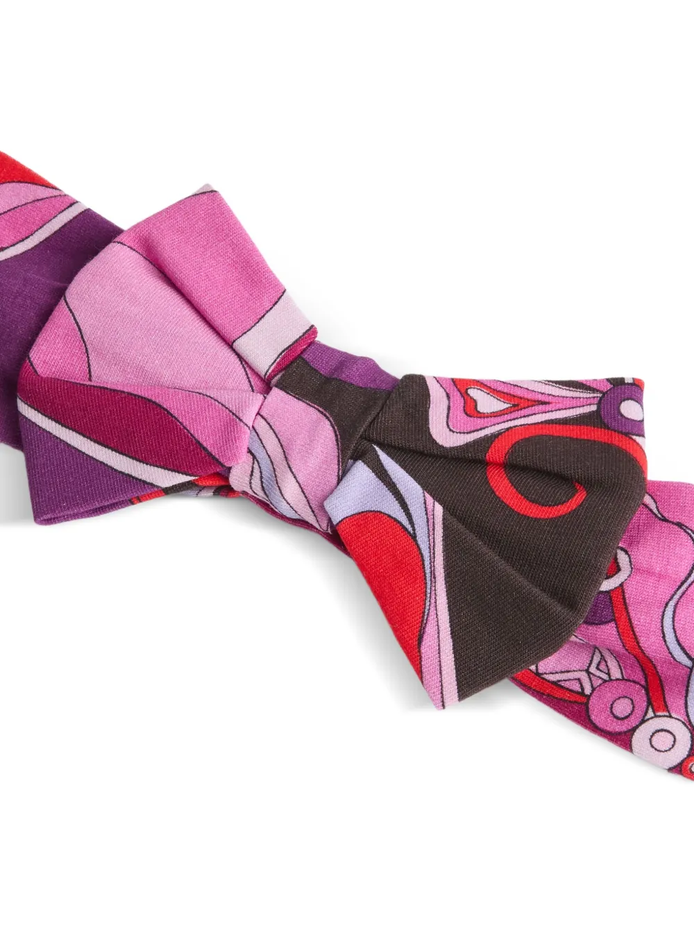 PUCCI Junior Haarband met strik en orchidee-print Roze