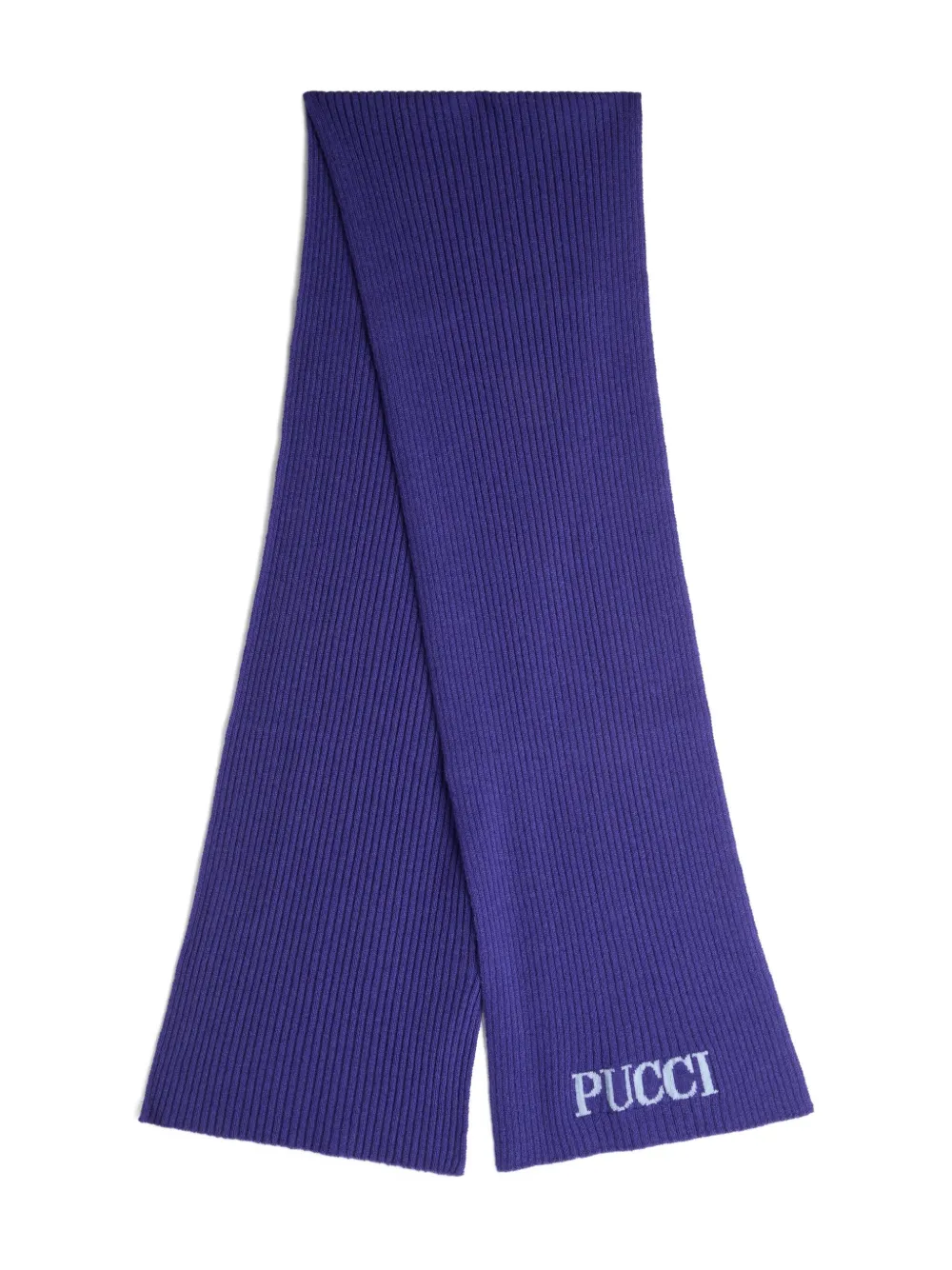 Pucci Junior Logo-detail Scarf In Blue
