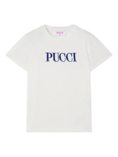 PUCCI Junior logo-embroidered T-shirt