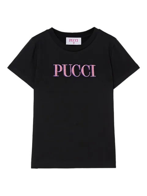 PUCCI Junior embroidered-logo T-shirt