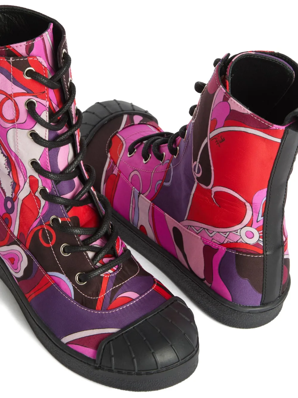 PUCCI Junior Enkellaarzen met orchidee-print Roze