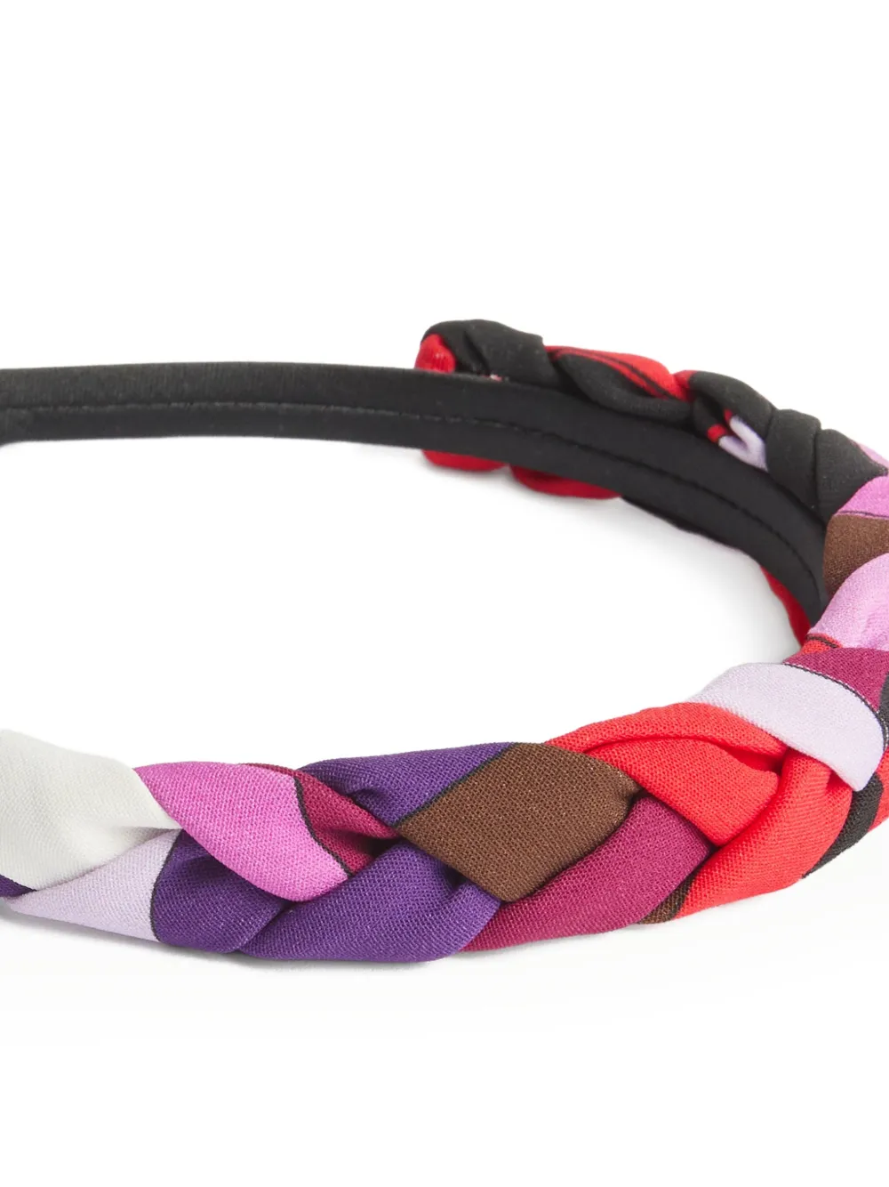 PUCCI Junior Gevlochten haarband met print Rood