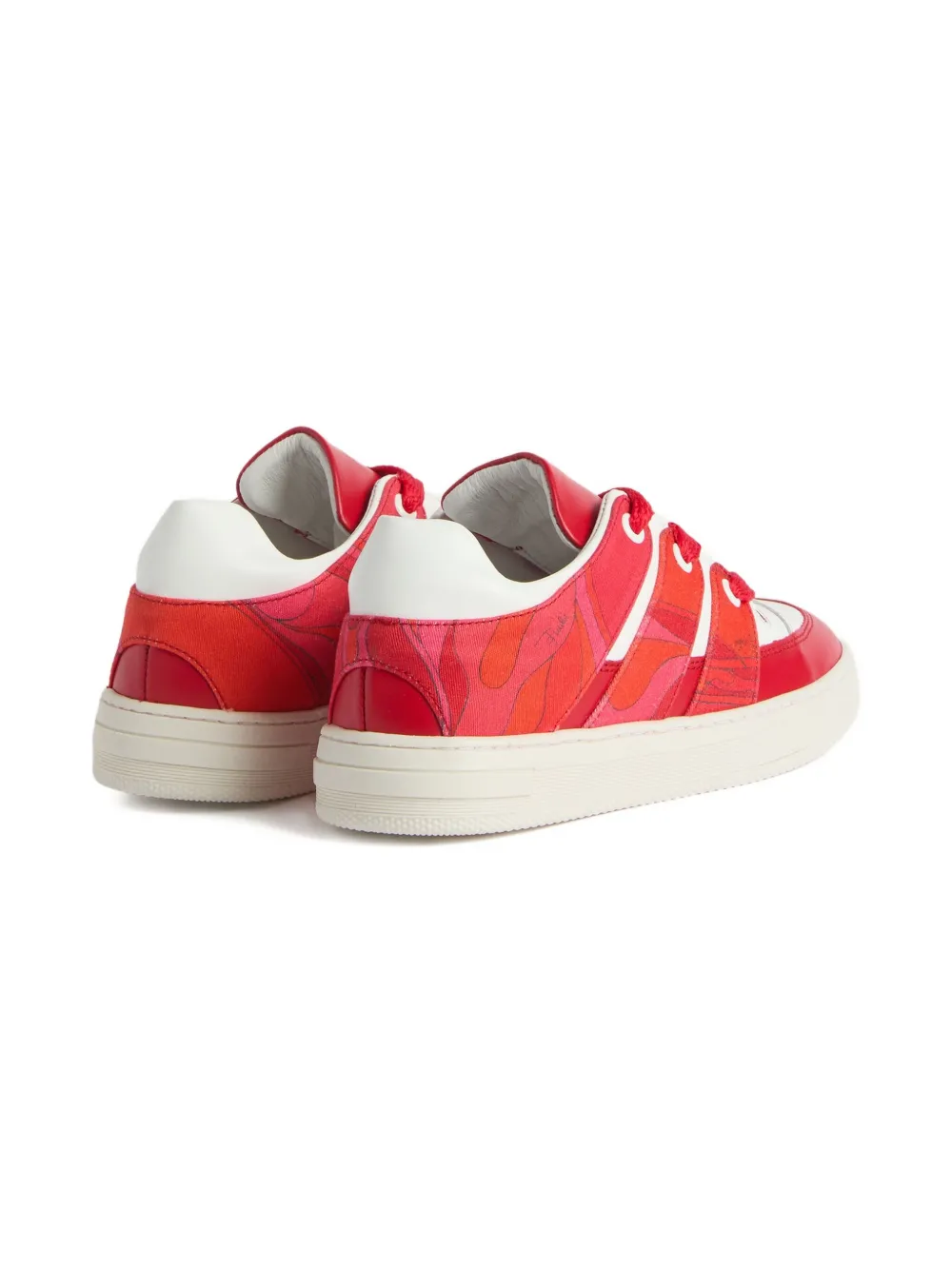 Pucci Junior Orchidee-print Sneakers In Red