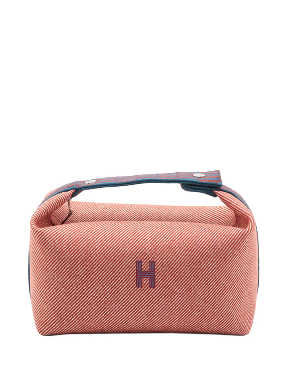 Hermès Pre-Owned 2020-2025 Large Wool Bride A Brac H Natte Case vanity bag | Blue | Image 1