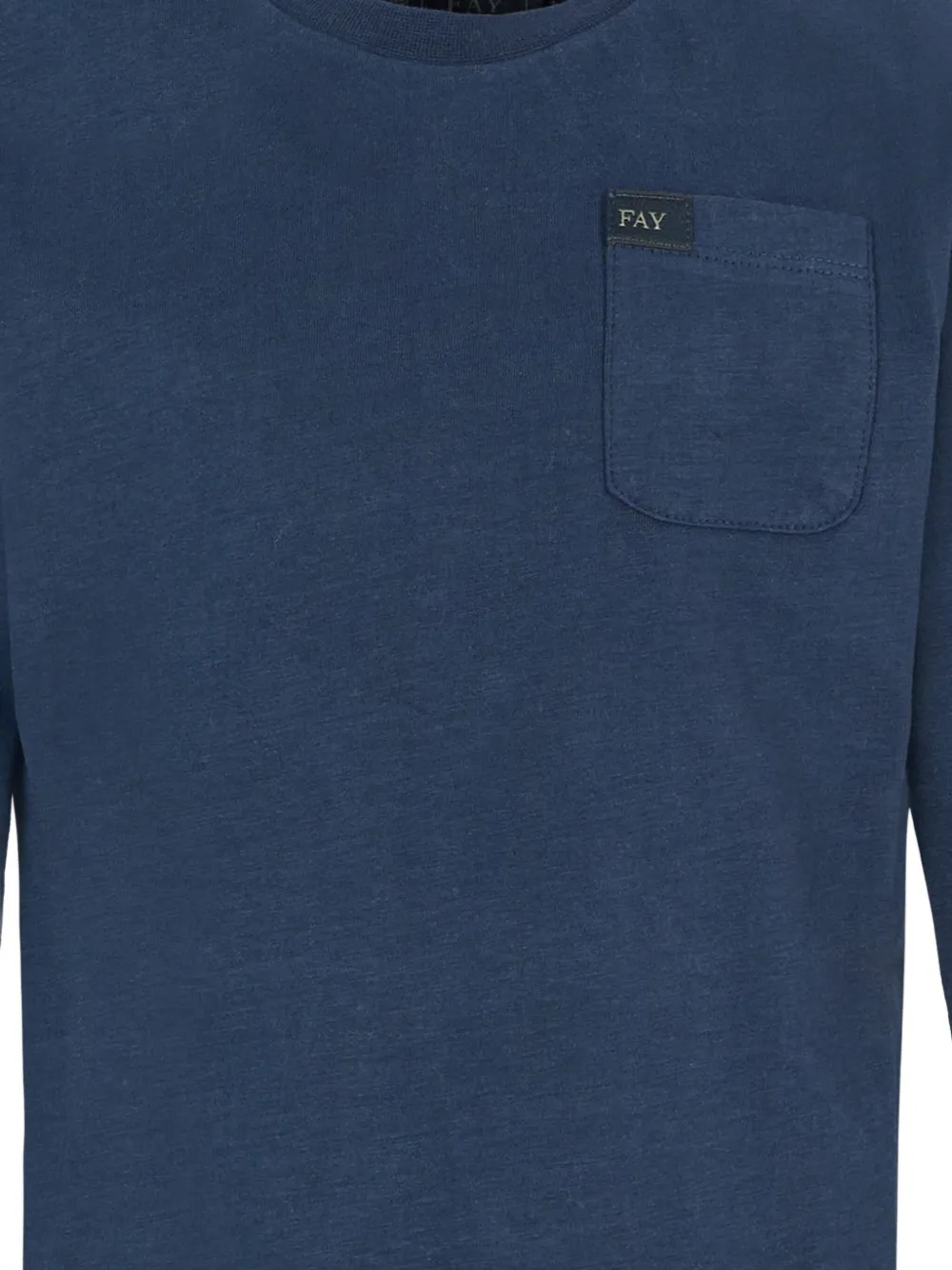Fay Pocket Long-sleeve T-shirt In Blue