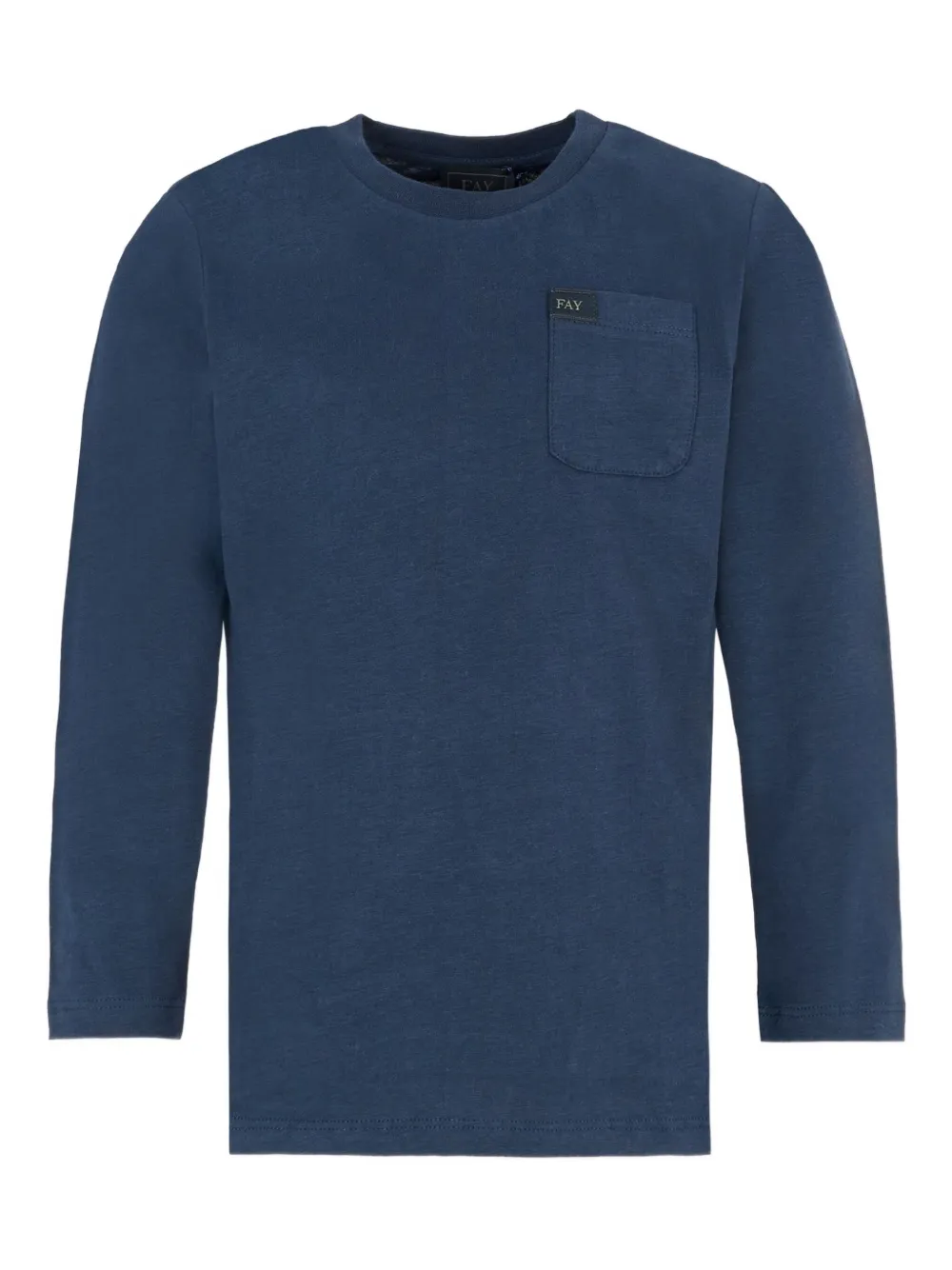 Fay Kids' Pocket Long-sleeve T-shirt In Blue