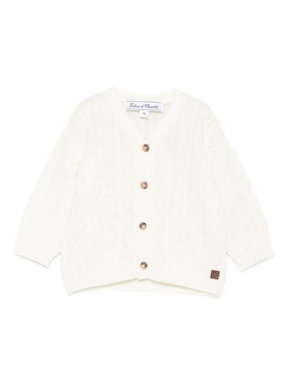 Tartine Et Chocolat cable-knit buttoned cardigan - Bianco