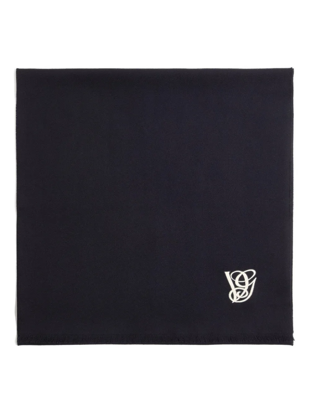 Valentino Garavani embroidery wool scarf - Blue