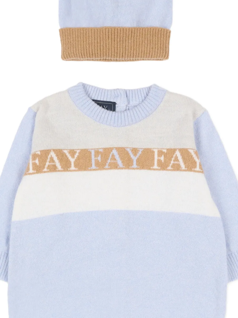 Fay Light Blue Set For Baby Boy With Logo In Multi