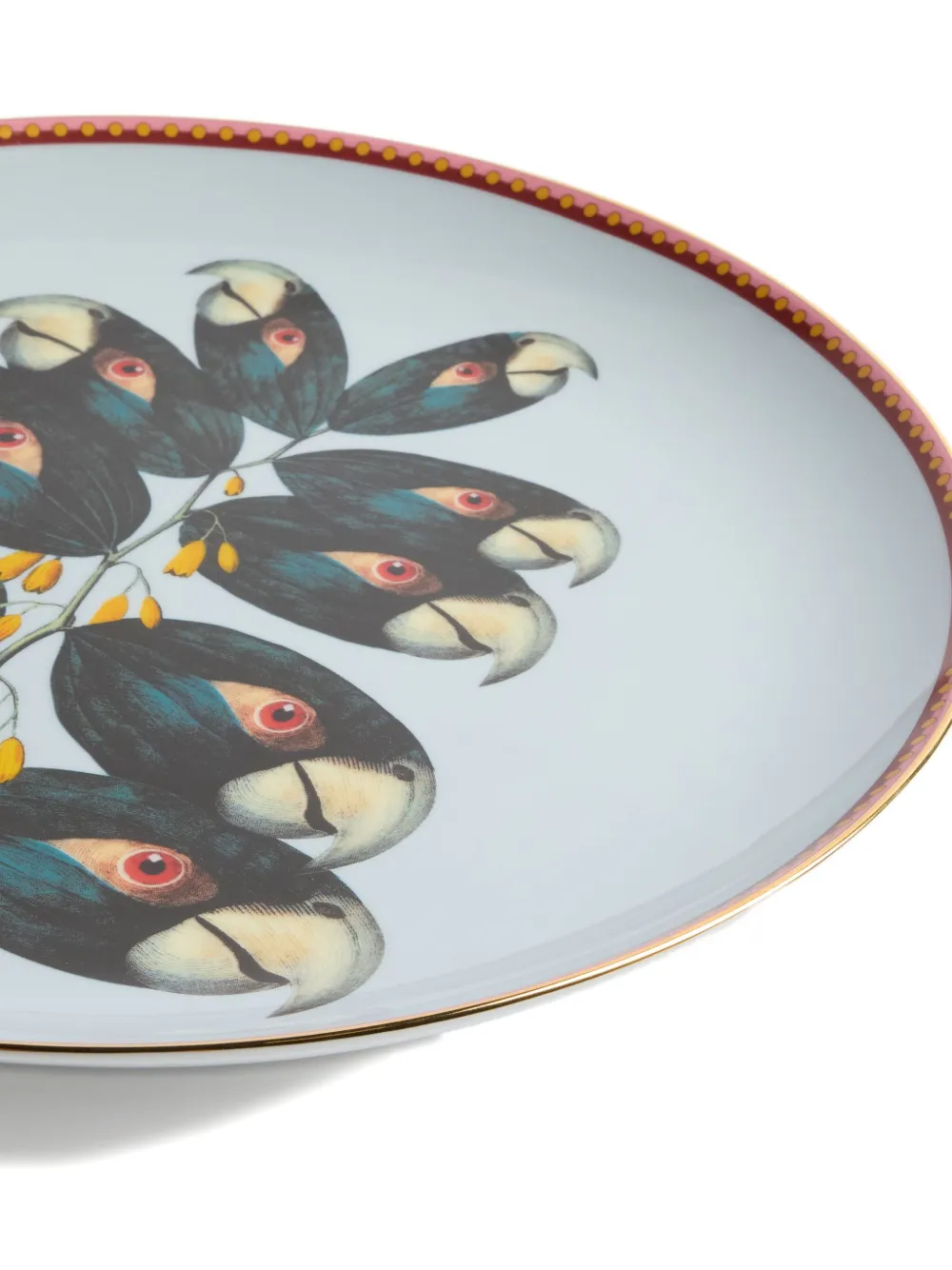 La Doublej Parrotstem Print Decorative Plate In Multi