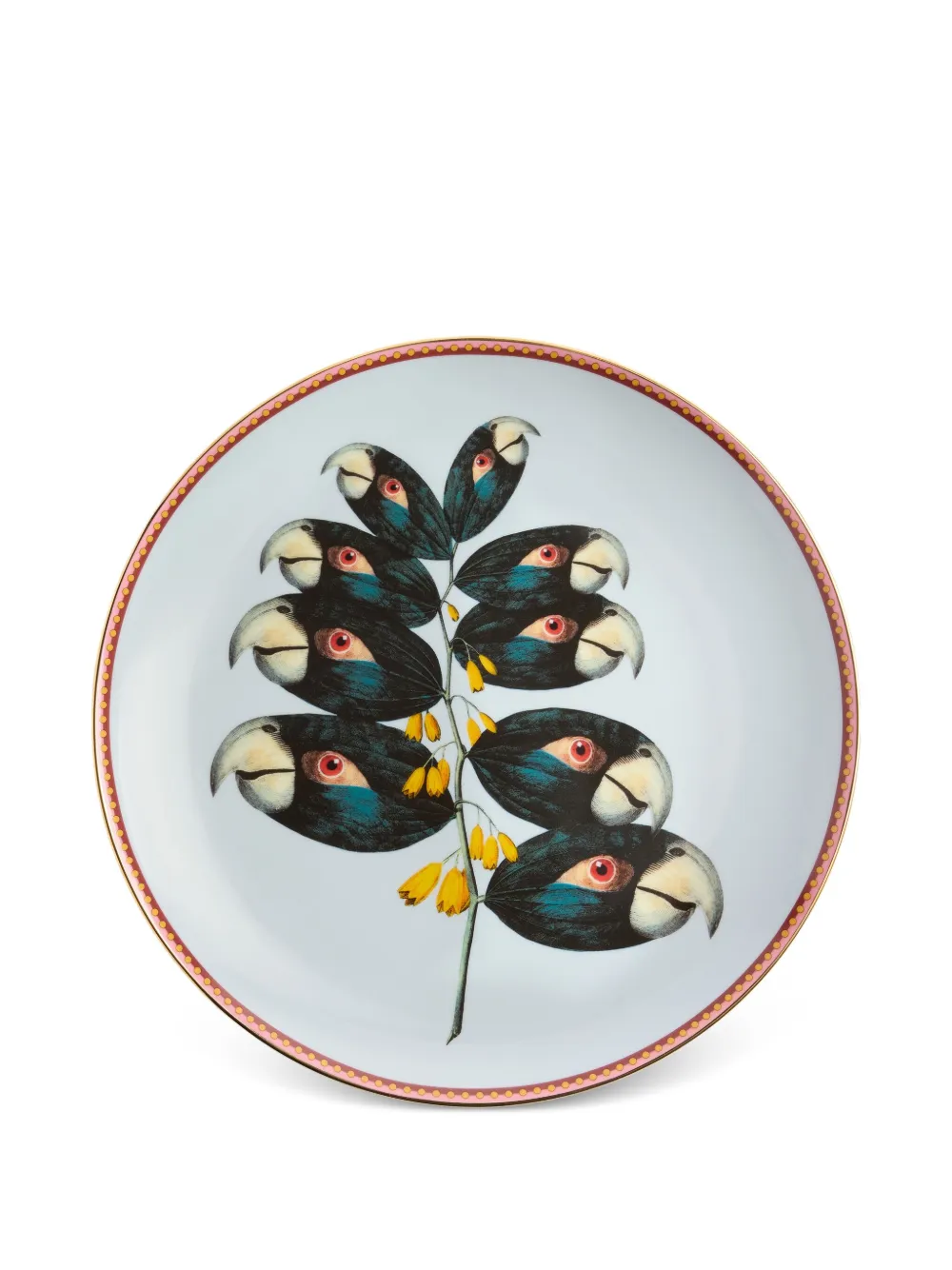La DoubleJ parrotstem print decorative plate | Blue | Image 1