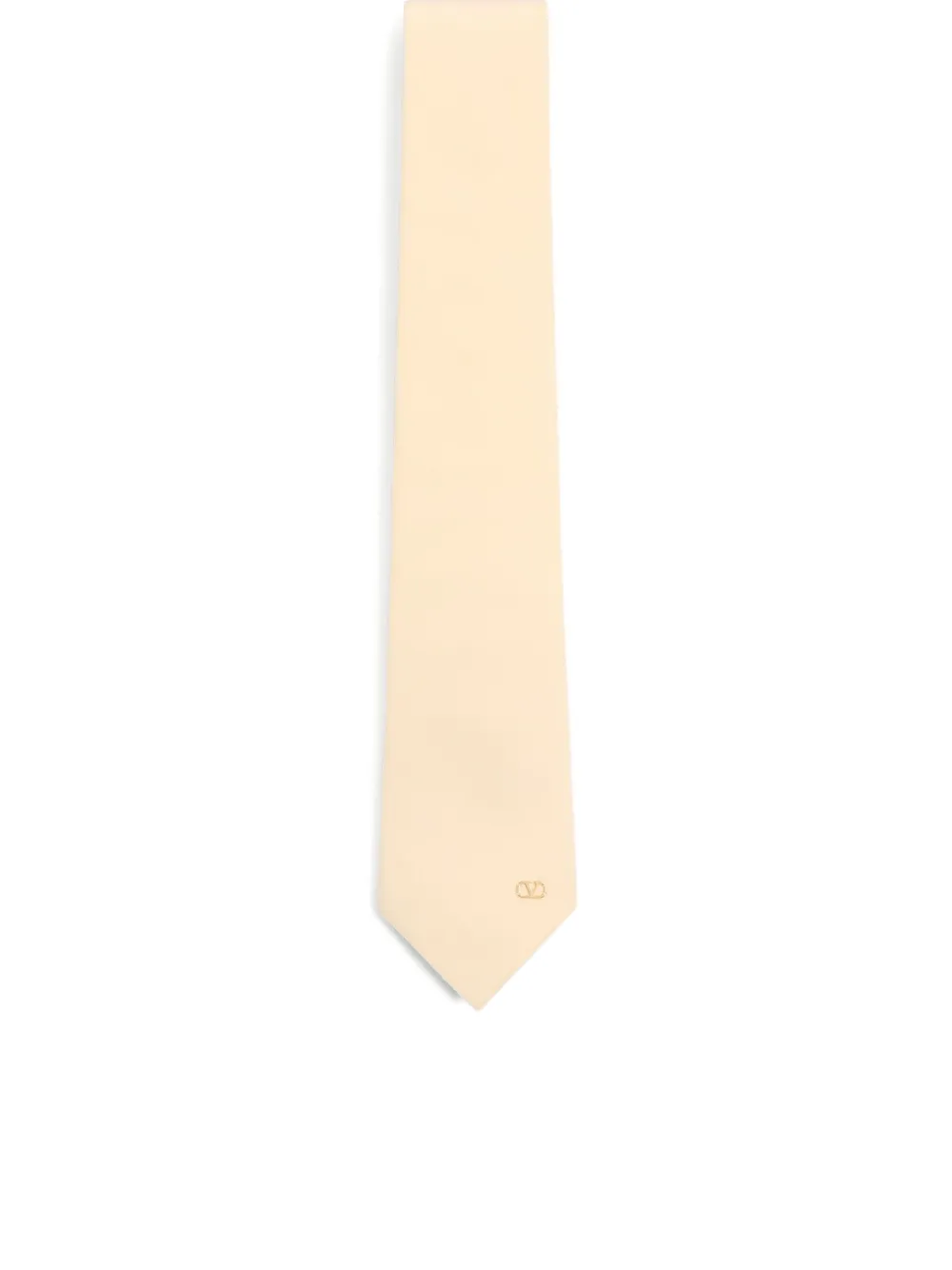 Valentino Garavani Vlogo-plaque silk tie - Geel