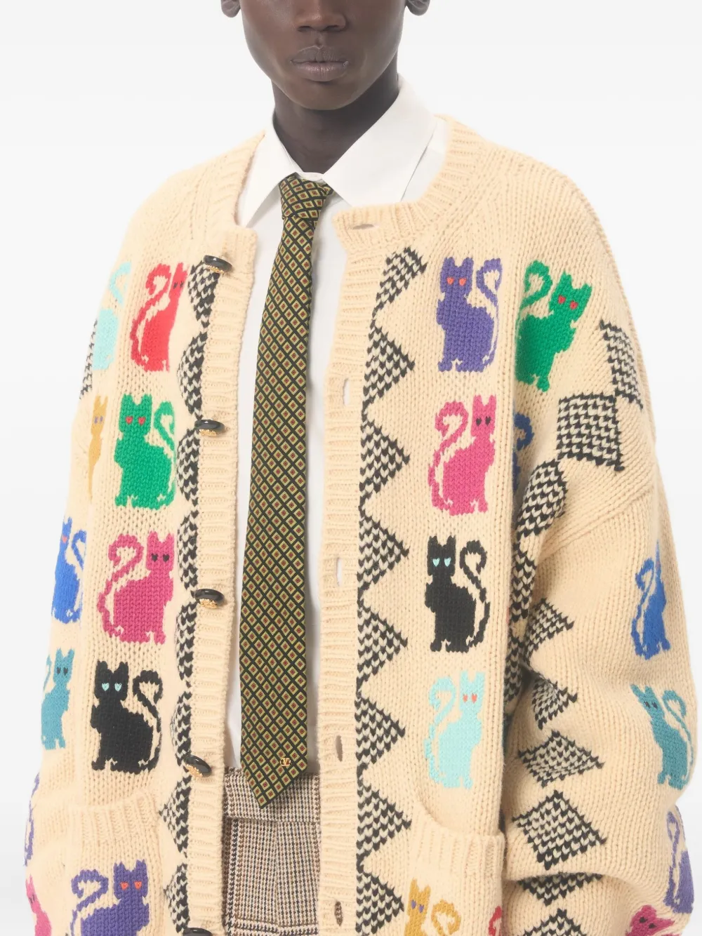 Valentino Garavani Stropdas met patroon en VLogo-plakkaat Zwart