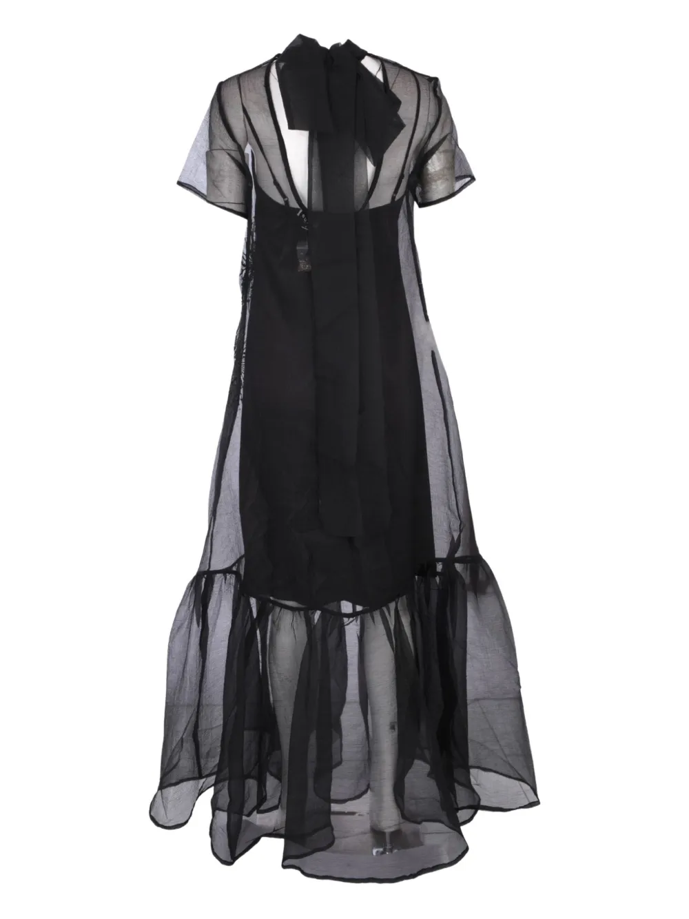 Staud Calluna Embellished-detail Ruffled Maxi Dress In Black