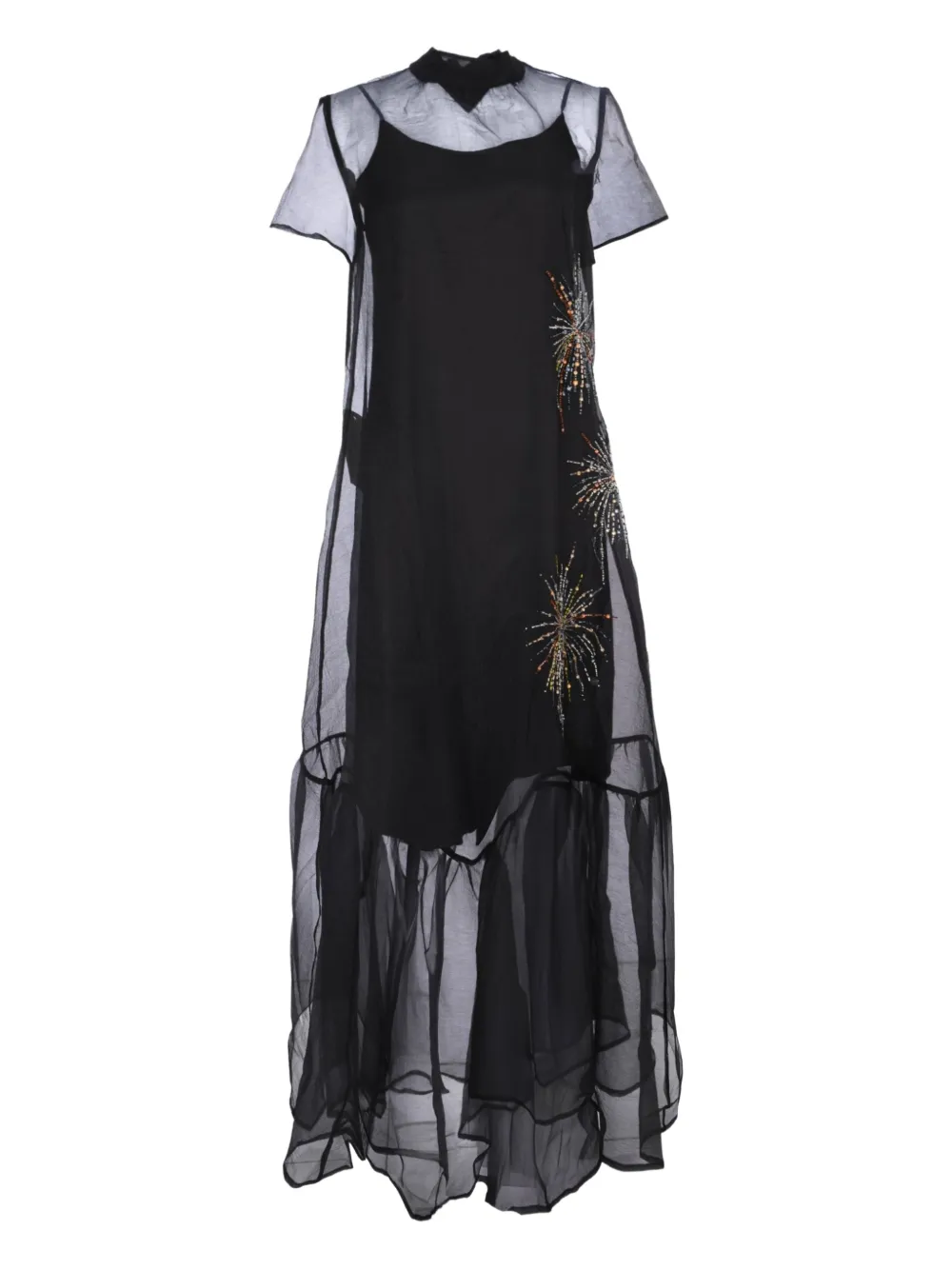 STAUD Calluna embellished-detail ruffled maxi dress | Black | Image 1