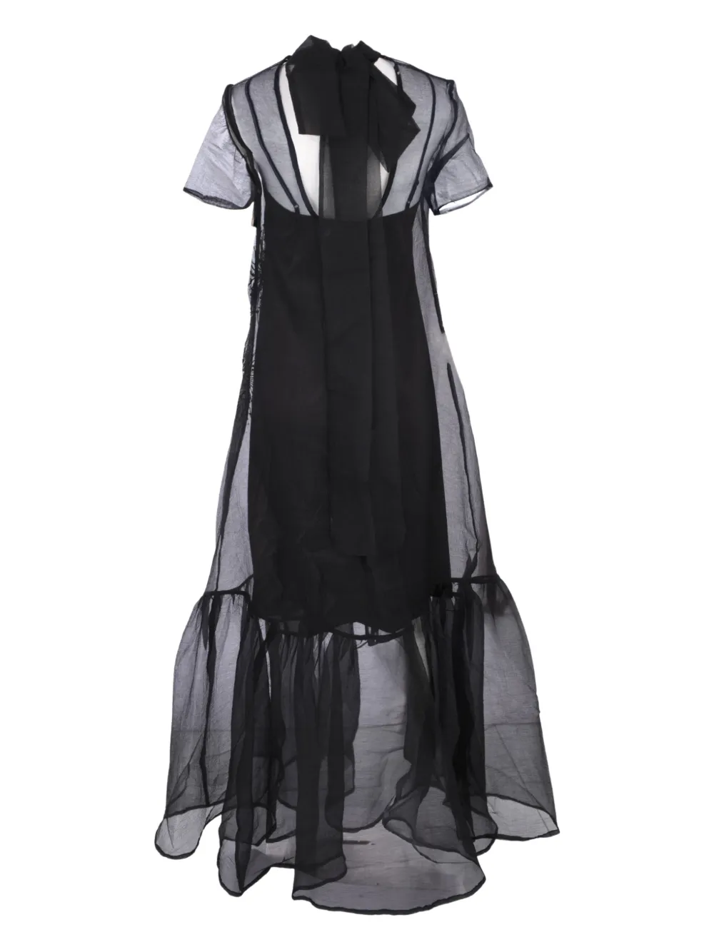 STAUD Calluna embellished-detail ruffled maxi dress Zwart