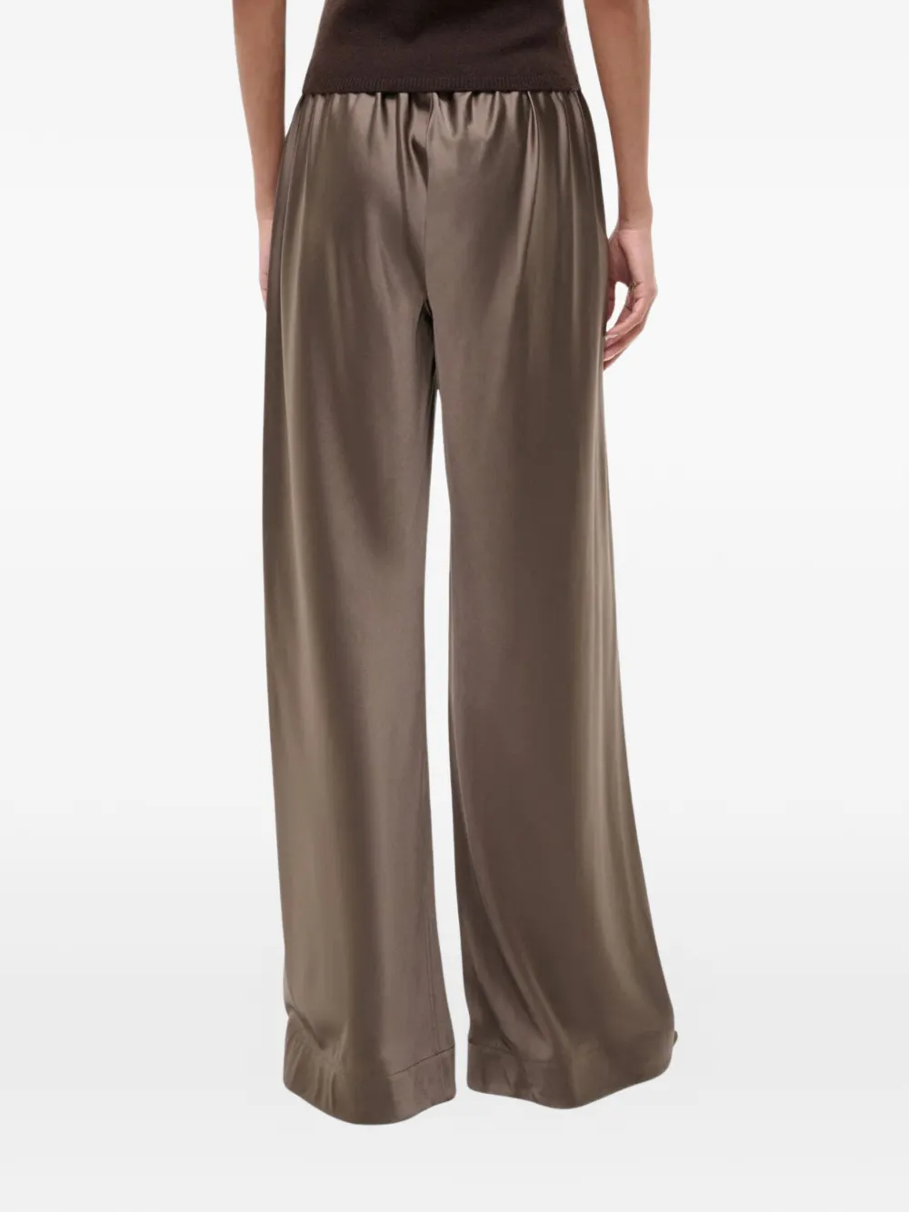STAUD Stroll silk trousers Bruin
