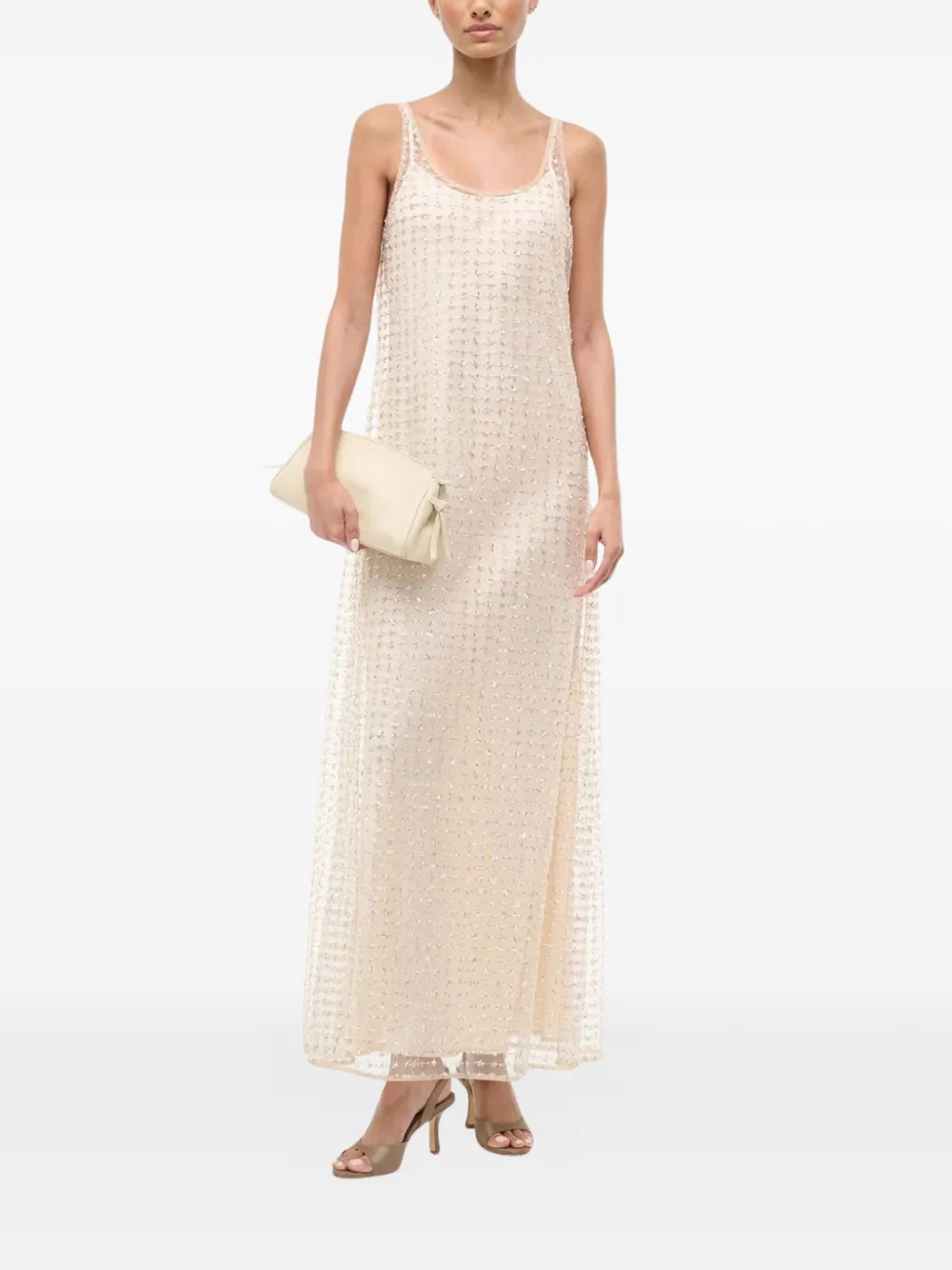 STAUD Aurielle star-embellished maxi dress - Beige