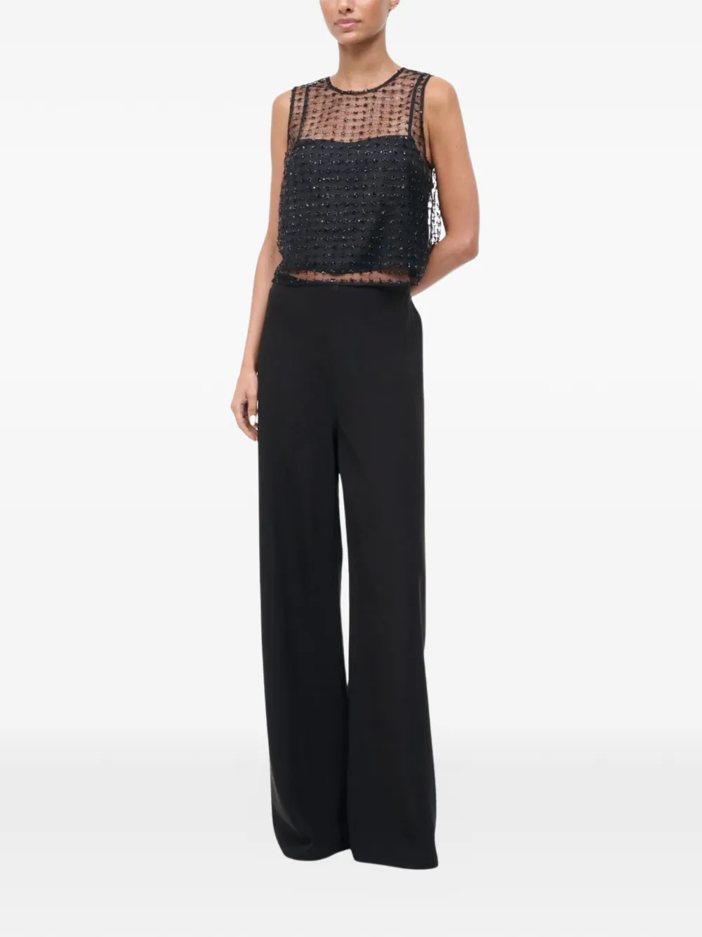 Staud Seraphina Star-embellished Top In Black