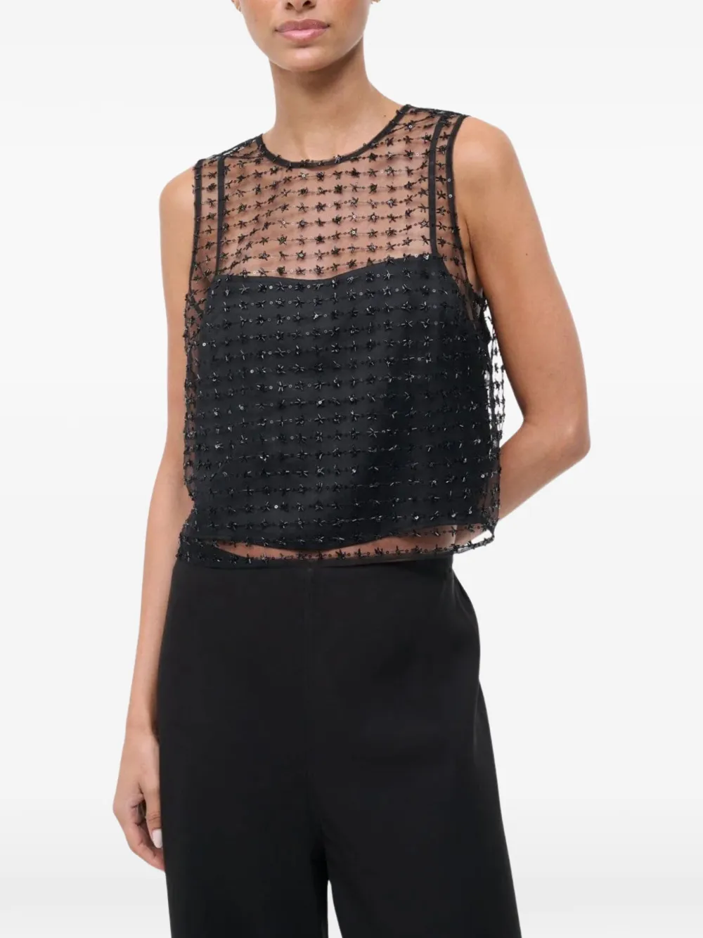 Staud Seraphina Star-embellished Top In Black