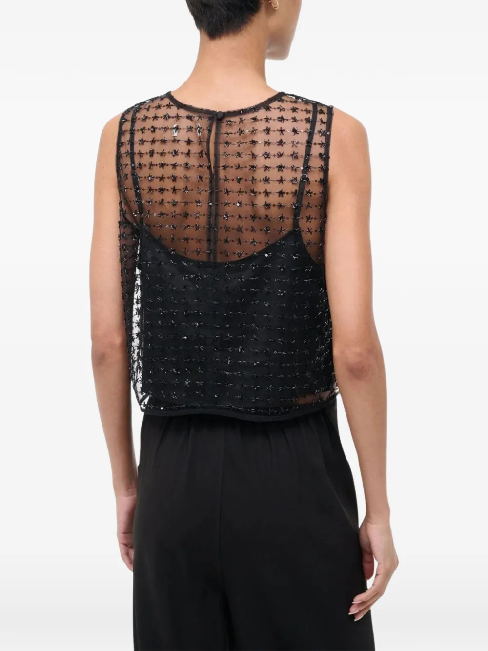 Staud Seraphina Star-embellished Top In Black