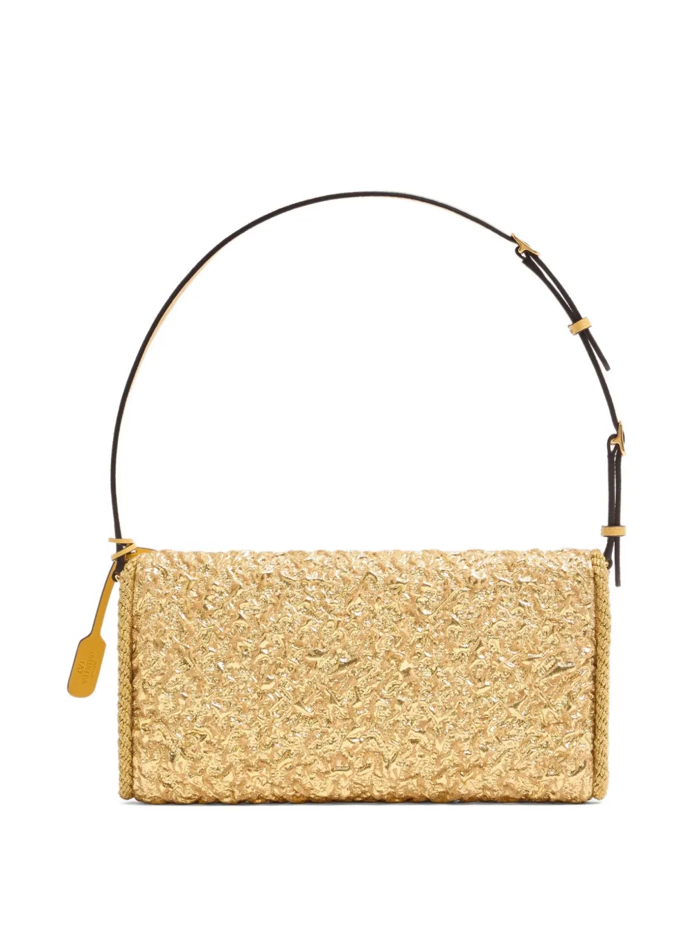 Valentino Small Devain Jacquard Shoulder Bag In Yellow