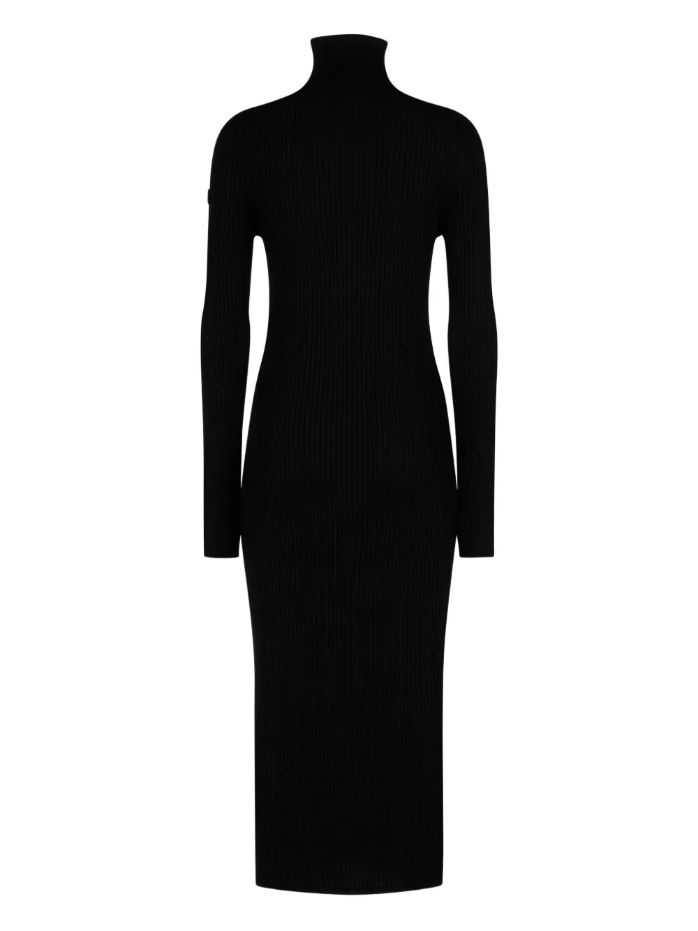 Moncler ribbed knit midi dress - Zwart