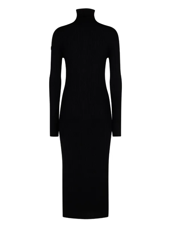 moncler knit dress Moncler X EE72 by Edward Enninful Wool Turtleneck Dress, Women, Black, Size: M