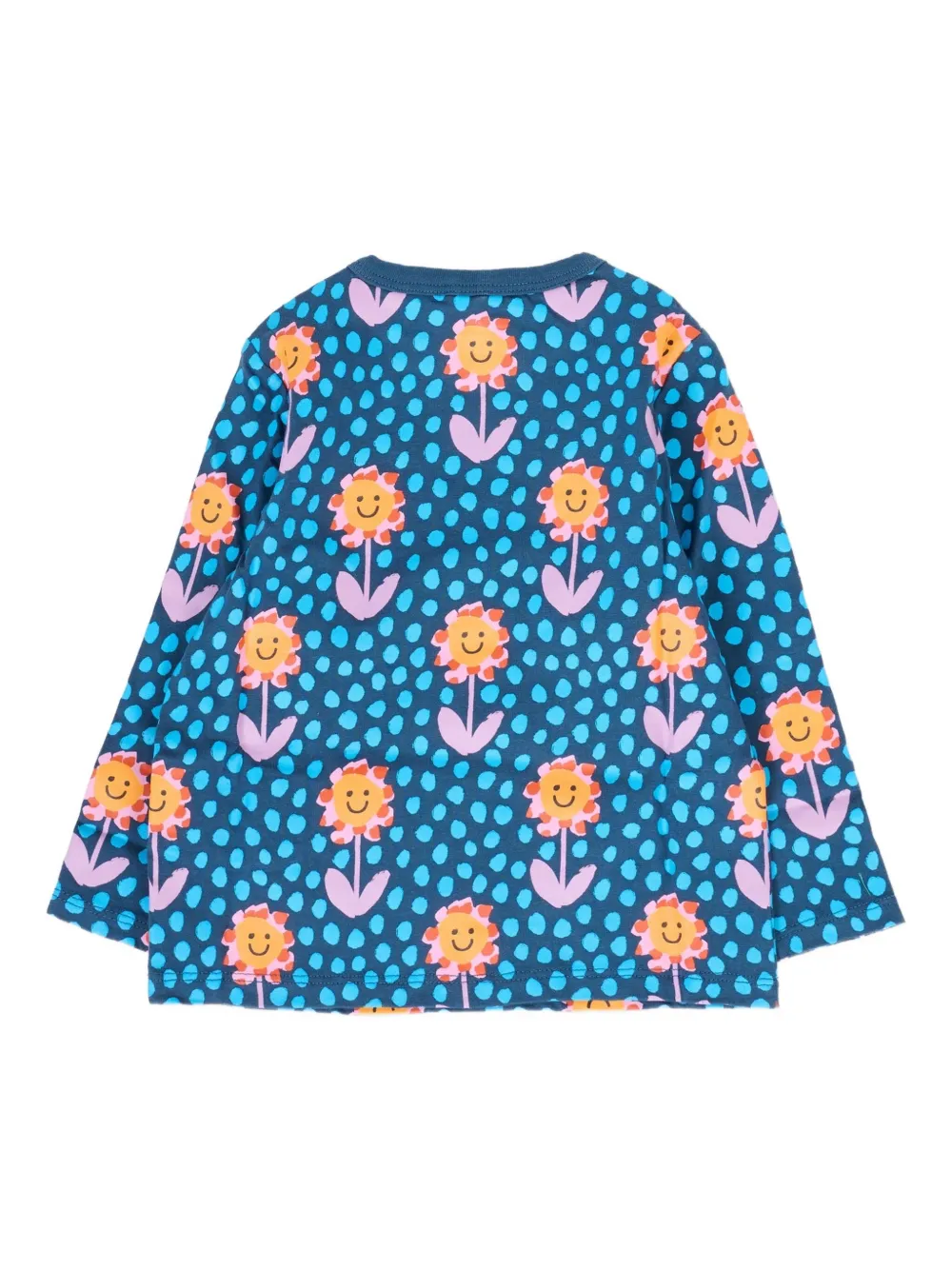 Stella McCartney Kids T-shirt met bloemenprint Blauw