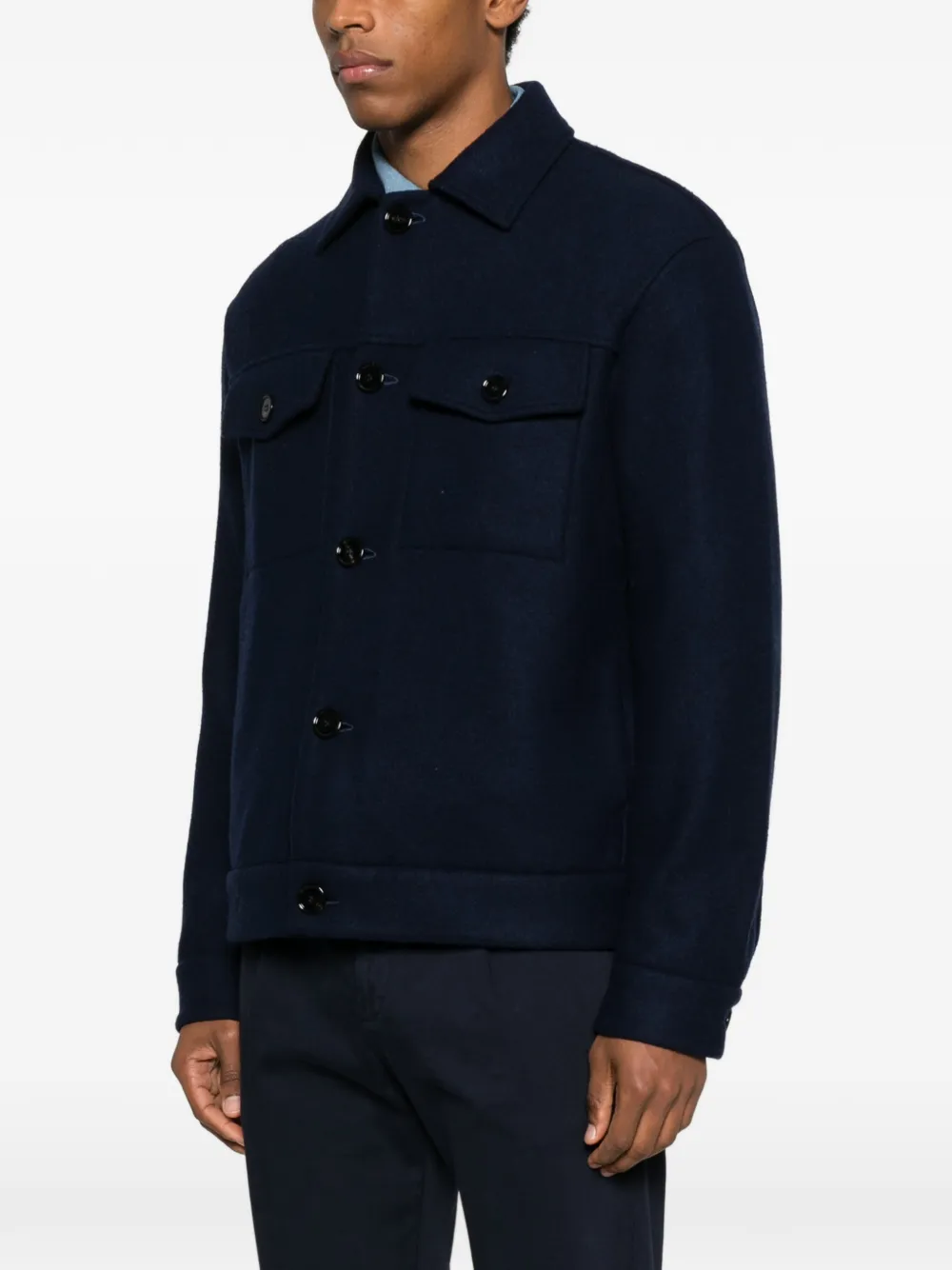 Dondup Button-up Overshirt In Blue
