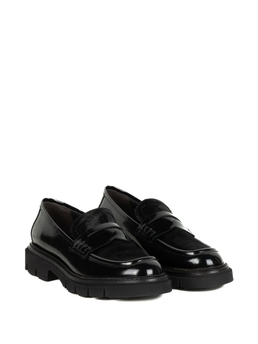 Luca Grossi Leren loafers Zwart